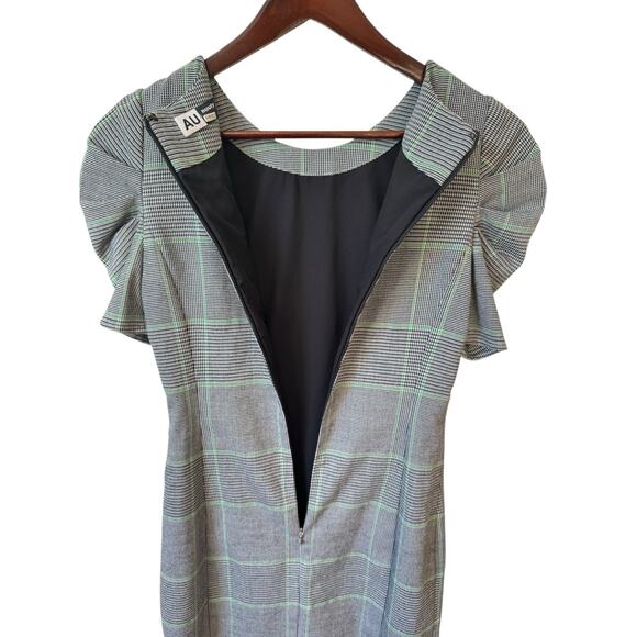 AMANDA UPRICHARD x NUULY Westwick Dress Mini Size Small Petite Plaid Puff Sleeve - Picture 9 of 10